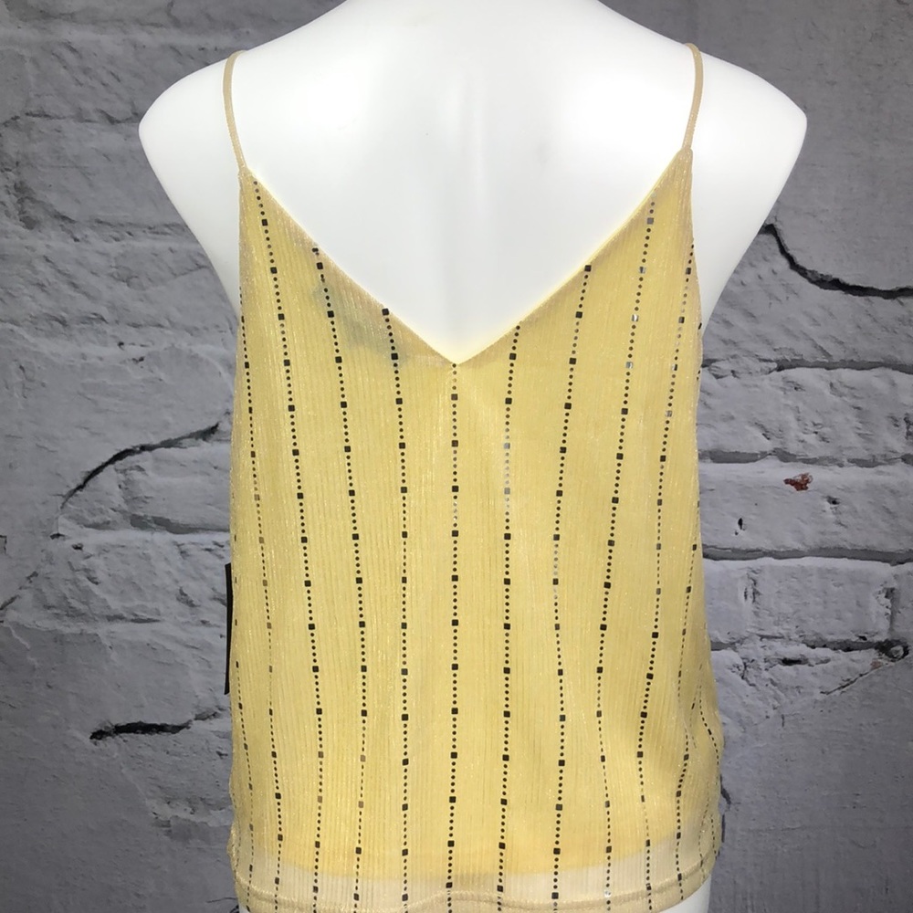 Sweet Rain tank top v-neck yellow metallic Medium - Picture 3 of 8